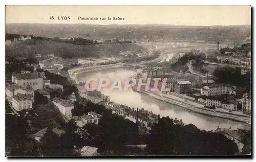 Cartes postales lyon Panorama sur la Saone