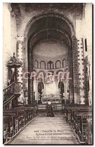 Cartes postales Presqu&#39ile de Rhuys Eglise de Saint Gildas Le Choeur