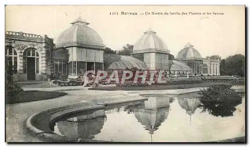 Ansichtskarte AK Rennes Un Bassin du Jardin des Plantes et les Serres