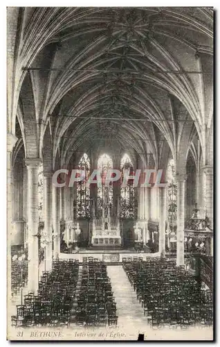 Cartes postales Bethune Interieur de l'Eglise