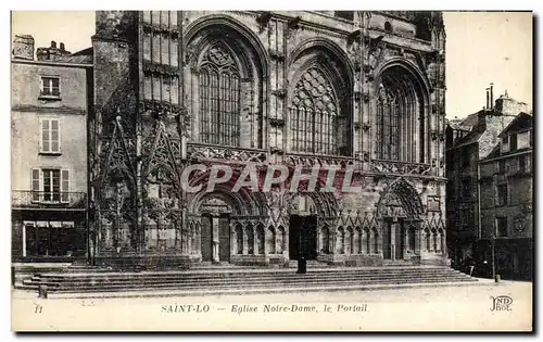 Cartes postales Saint lo Eglise Notre Dame le portail