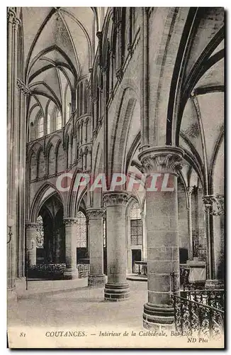 Cartes postales Coutnces Interieur de la Cathedrale Bas Cote