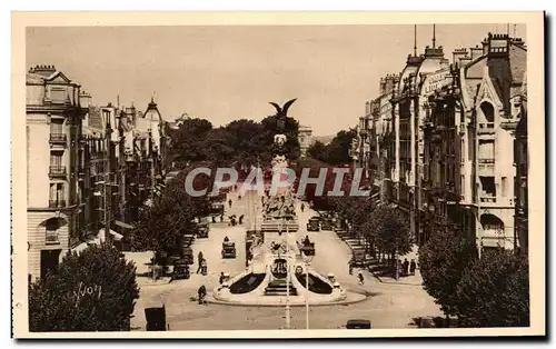 Cartes postales Reims La Fontaine Sube et Place Drouet d'Erlon