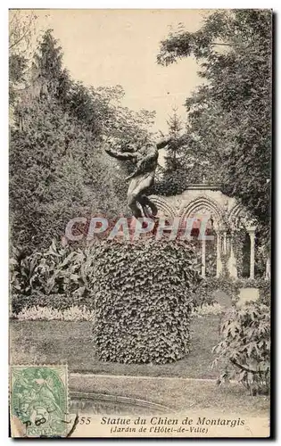 Cartes postales Statue du Chien de Montargis Jardin de l&#39hotel de ville