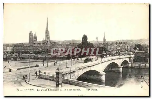 Ansichtskarte AK Rouen Le Pont Corneille Et La Cathedrale