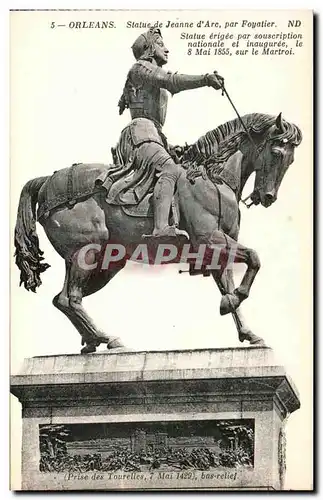 Cartes postales Orleans Statue De Jeanne d&#39Arc Par Foyatier Statue Erigee Par Suscription