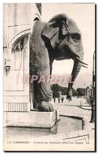 Ansichtskarte AK Chambery Fontaine des Elephants par Sappey