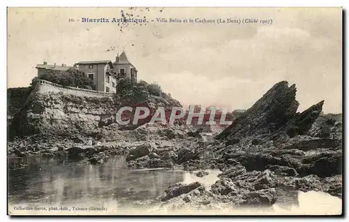 Ansichtskarte AK Biarritz Artistique Villa Belva et le Cachaou La dent