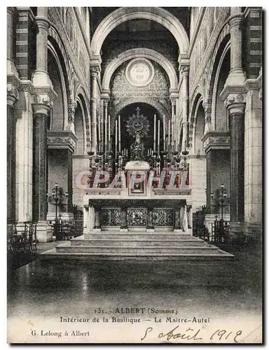 Cartes postales Albert Interieur de la Basilique le Maitre Autel