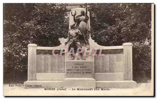 Cartes postales Morez Le Monument aux Morts Militaria