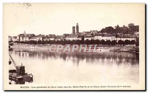 Ansichtskarte AK Macon Vue generale du Qual Jean Jaures Saint Plerre et le Vieux Saint Vincent