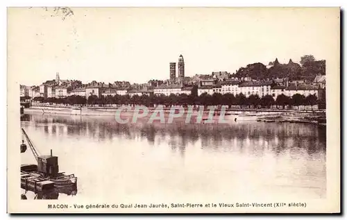 Cartes postales Macon Vue generale du Qual Jean Jaures Saint Plerre et le Vieux Saint Vincent
