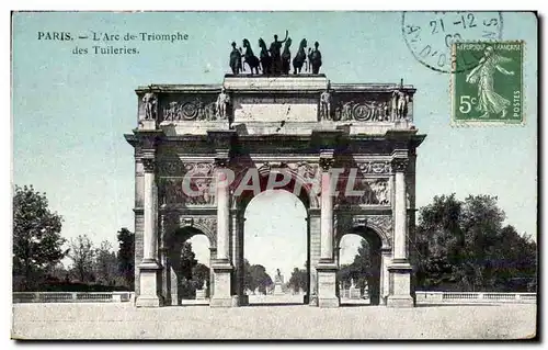 Ansichtskarte AK Paris L&#39Arc De Triomphe Des Tuileries