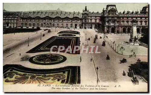 Cartes postales Paris Les Nouveaux Jardins Des Tuileries Et Le Louvre