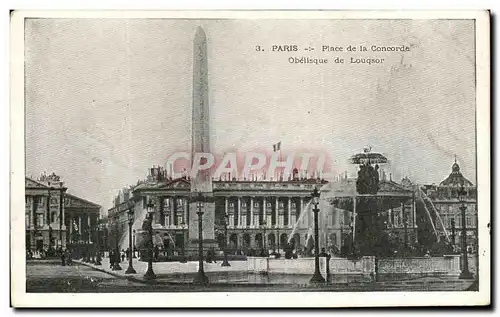 Cartes postales Paris Place De La Concorde Obelisque De Louqsor