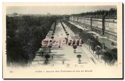 Cartes postales Paris Jardin Des Tuileries Et Rue De Rivoli