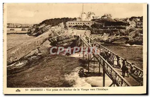Cartes postales Biarritz Vue Prise Du Rocher De La Vierge Vers l'Attalaye