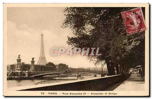 Ansichtskarte AK Paris Pont Alexandre III Tour Eiffel