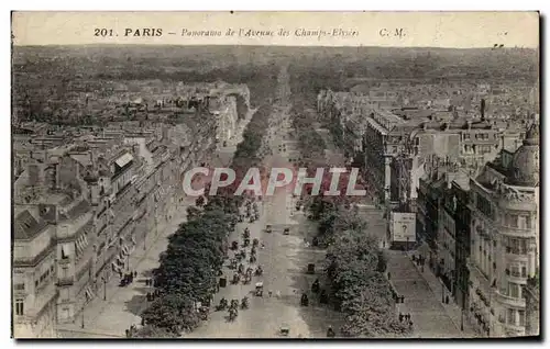 Cartes postales Paris Panorama De l&#39Avenue Des Champs Elysees