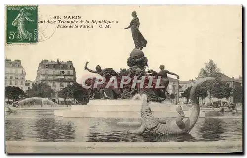 Ansichtskarte AK Paris Du A Triomphe De La Republique Place De La Nation Crocodile