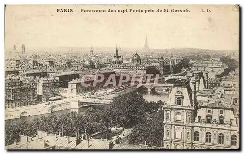 Ansichtskarte AK Paris Panorama des sept Ponts pris de St Gervais