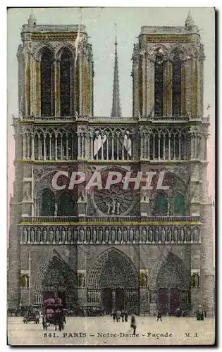 Cartes postales Paris Notre Dame Facade