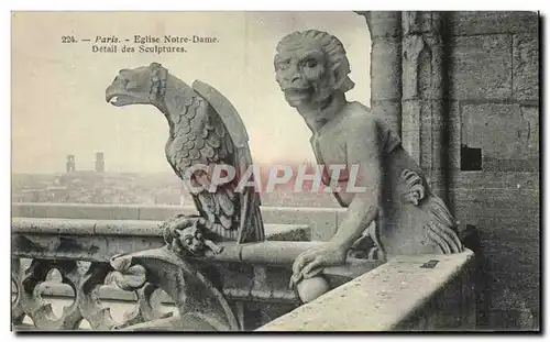 Ansichtskarte AK Paris Eglise Notre Dame Detil des Sculptures Gargouille