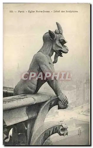 Ansichtskarte AK Paris Eglise Notre Dame Detail des Sculptures Gargouille Diable