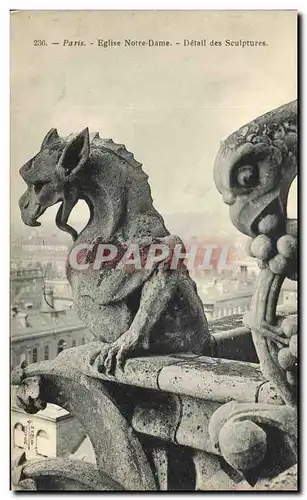 Ansichtskarte AK Paris Eglise Notre Dame Detail Des Sculptures Gargouille Diable