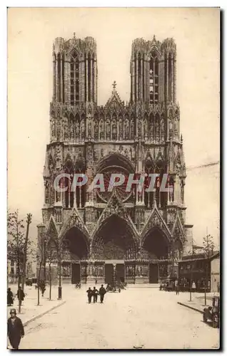 Ansichtskarte AK Reims La Cathedrale Place du Parvis