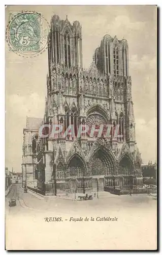 Cartes postales Reims Facade de la Cathedrale