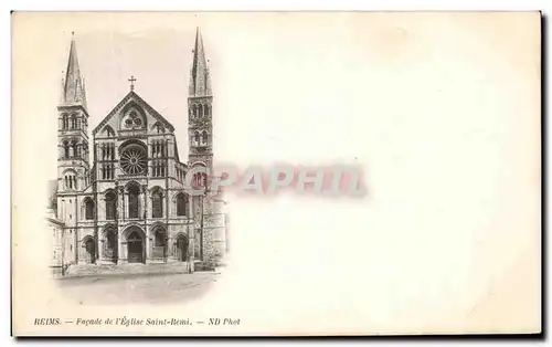 Cartes postales Reims Facade de l'Eglise Saint Remi