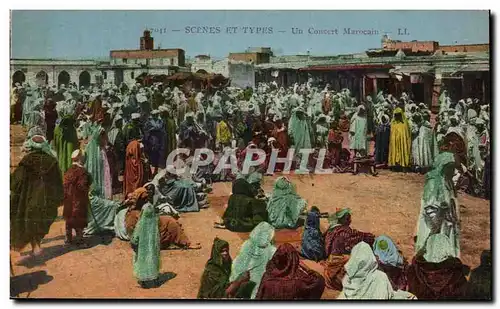 Cartes postales Scenes et types Un concert Marocain Folklore Maroc
