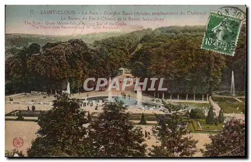 Cartes postales Saint Cloud Le Parc Grandes Eaux Le Bassin Du Fer A Cheval Et Le Bassin Saint Jean