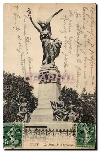 Ansichtskarte AK Vichy La Statue de la Republique Lion