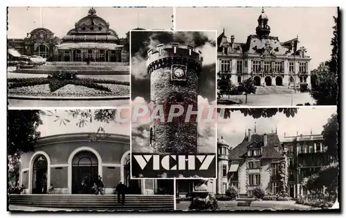 Cartes postales Vichy Reine des Villes d&#39Eaux Le Casino L&#39Hotel de Ville
