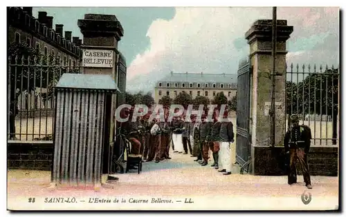 Cartes postales Saint Lo L&#39Entree De La Caserne Bellevue Militaria