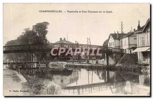 Cartes postales Champigneulles Passerelle Et Pont Tournant Sur Le Canal