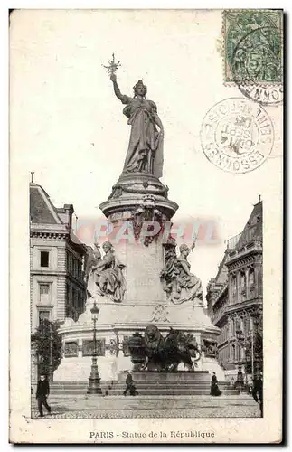 Cartes postales Paris Statue De La Republique Lion