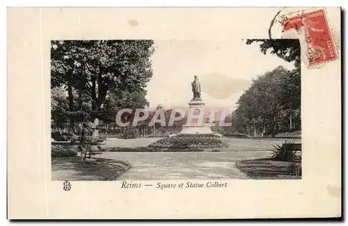 Cartes postales Reims Square Et Statue Colbert