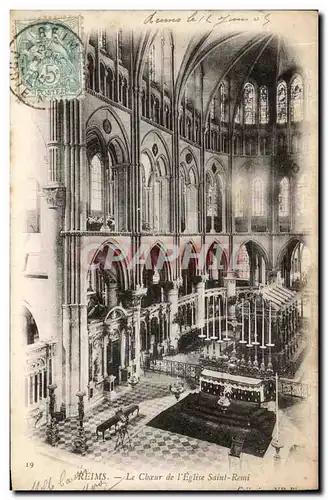 Ansichtskarte AK Reims Le Choeur De l&#39Eglise Saint Remi