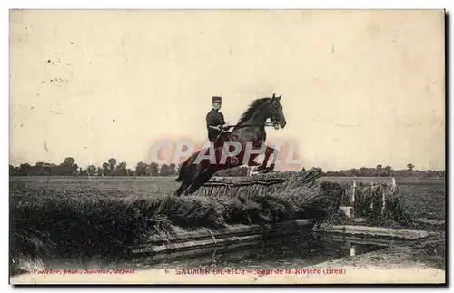 Ansichtskarte AK Saumur Saut de la Riviere cheval