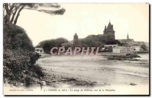 Cartes postales Pornic Le Plage du Chateau vue de la Malouine