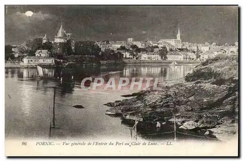 Cartes postales Pornic Vue general de l&#39Entree du Port au Clair de Lune