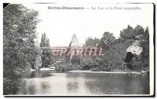 Cartes postales Buttes Chaumont Le Lac Et Le Pont Suspendu