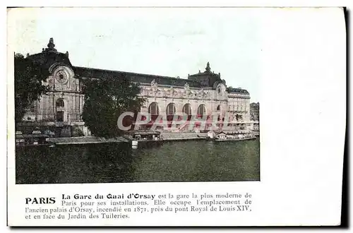 Ansichtskarte AK Paris La Gare Du Quai d&#39Orsay