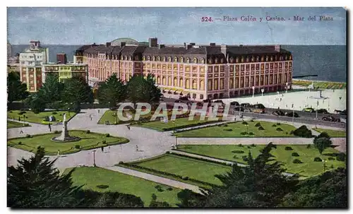 Cartes postales Plaza Colon y Casino Mar del Plata Argentine