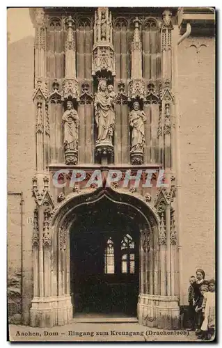 Cartes postales Aachen Dom Eingang Zum Kreuzgang Drachenloch Enfants