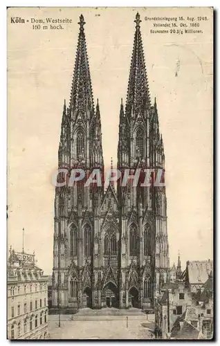 Cartes postales Koln Dom Westseite