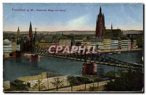 Cartes postales Frankfurt Eiserner Steg mit Dom